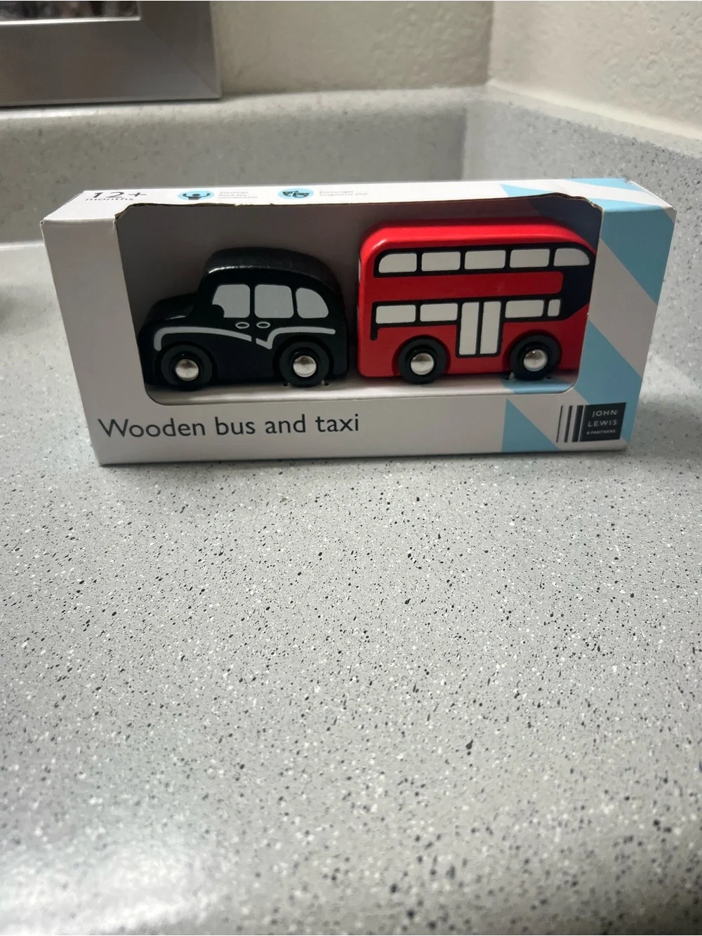 Wooden Bus and Taxi Toy Set
